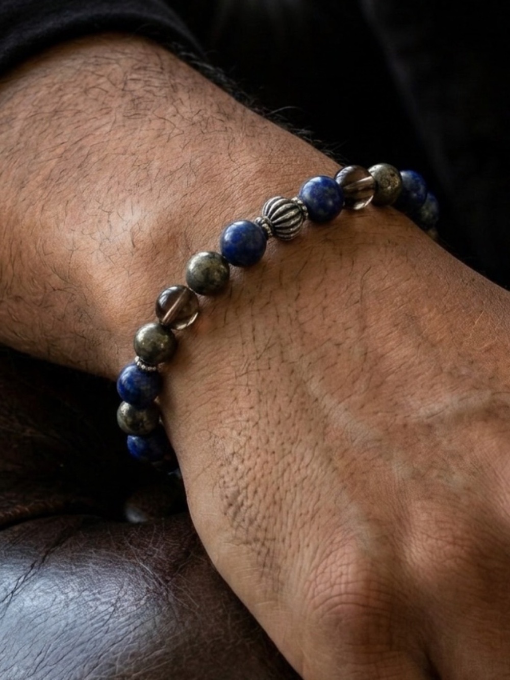 Altius Lapis Lazuli Smokey Quartz Pyrite Bracelet